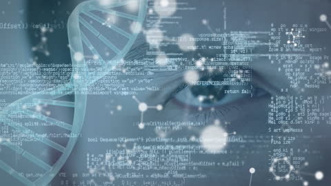 Digital Tech Overlay on Eye: Future of Data and Biotechnology