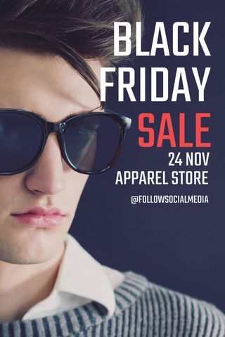 Black Friday Fashion Sale Poster with Stylish Man