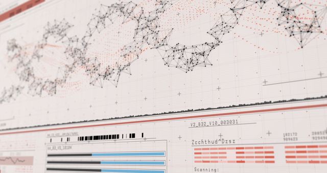 Abstract Digital Data Visualization with Graphs and Network Connections - Download Free Stock Images Pikwizard.com