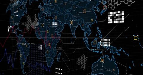 Digital Data Visualization on World Map Highlighting Global Connections - Download Free Stock Images Pikwizard.com