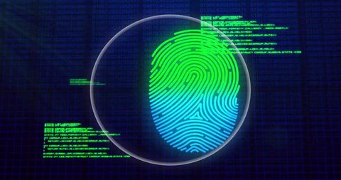 Biometric Fingerprint Data Security Concept with Digital Code - Download Free Stock Images Pikwizard.com