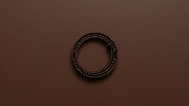 Coiled brown leather belt showcasing craftsmanship