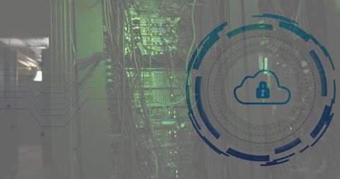 Cloud Security Concept with Digital Data Processing and Servers - Download Free Stock Images Pikwizard.com