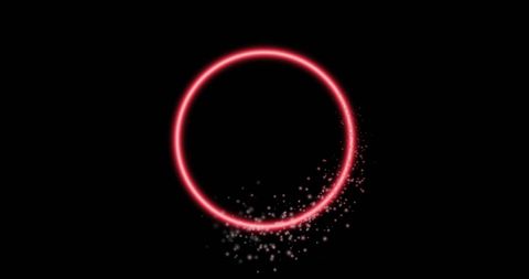 Glowing Pink Light Circle on Black Background
