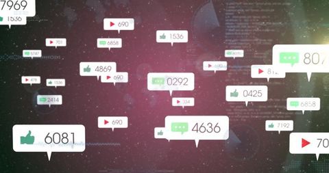 Interactive Media Interface With Floating Analytics Metrics
