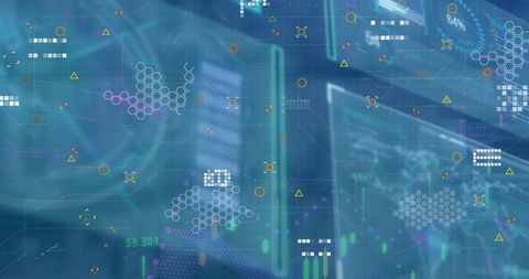 Digital Interface with Data Visualization on Blue Background - Download Free Stock Images Pikwizard.com