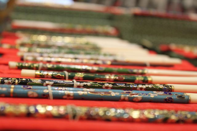 Artistic Handcrafted Chopsticks with Ornamental Designs on Display - Download Free Stock Images Pikwizard.com