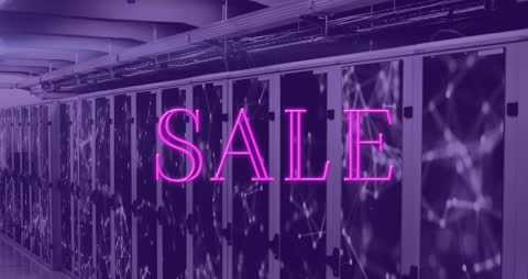 Digital Sale in Purple Server Room Animation