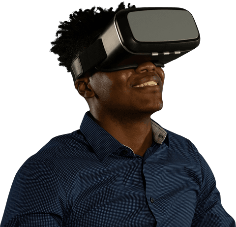 african-american male smiling with vr headset on transparent background - Download Free Stock Videos Pikwizard.com