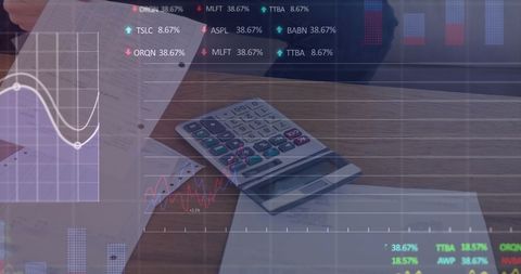 Charts and Calculator Overlapping Financial Documents Concept - Download Free Stock Images Pikwizard.com