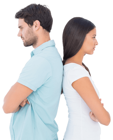 Unhappy Couple Standing Back to Back Transparent Background - Download Free Stock Videos Pikwizard.com