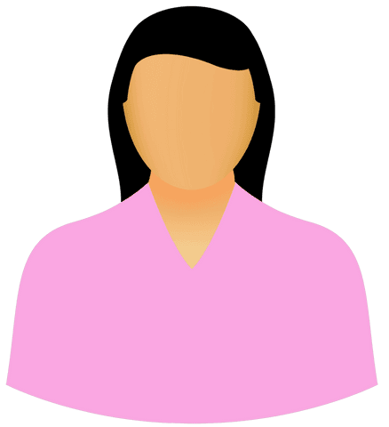 Silhouette of Woman's Upper Body on Transparent Background