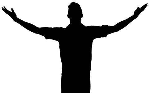 Silhouette of Athletic Man on Transparent Background Vector