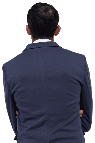Transparent Background of Businessman Facing Away in Suit