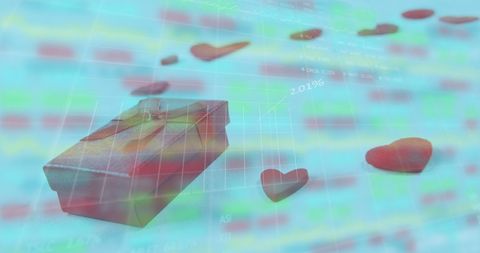 Gift Box with Hearts on Financial Background Illustration - Download Free Stock Images Pikwizard.com