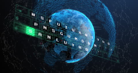 Digital Globe with Neural Data Network Visualization