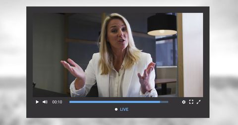 Professional Woman Podcast Stream on Social Media Interface - Download Free Stock Images Pikwizard.com