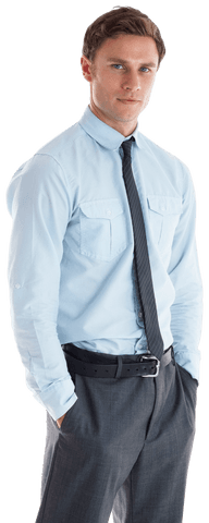 Transparent Confident Young Businessman in Formal Attire