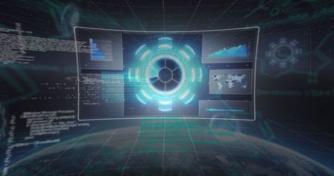 futuristic digital interface globe data processing features - Download Free Stock Images Pikwizard.com