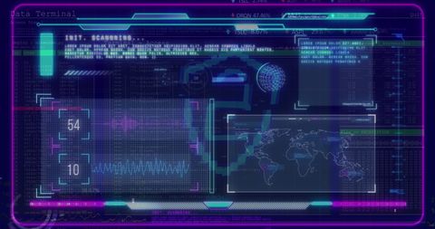 Digital Interface with Data and World Map on Black Background - Download Free Stock Images Pikwizard.com