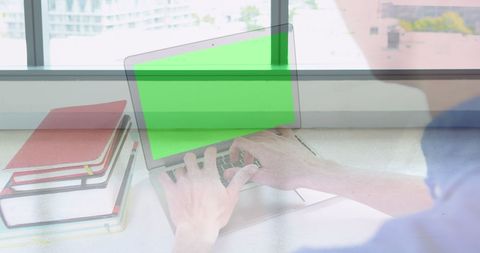 Green Screen Laptop in Modern Office with Business Movement - Download Free Stock Images Pikwizard.com