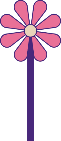 Cartoon Flower Illustration with Transparent Background