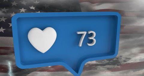 Social Media Like Notification Overlaid on American Flag