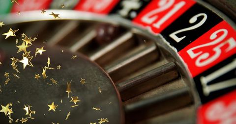 Glowing Stars Surrounding Roulette Wheel in Casino Ambience - Download Free Stock Images Pikwizard.com