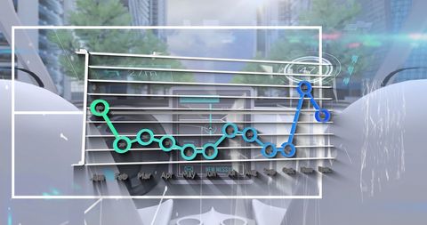 Digital Financial Graph Displayed in Car Interior