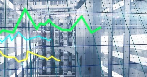 Data Center with Performance Metrics Overlay