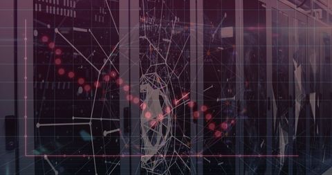 Technological Data Network with Servers and Graph Connections - Download Free Stock Images Pikwizard.com