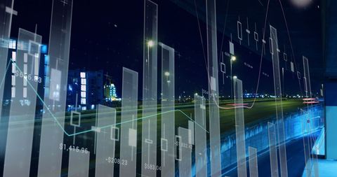 Business Growth with Financial Data Over Cityscape - Download Free Stock Images Pikwizard.com