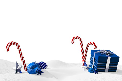 transparent christmas decorations with candy canes and blue gifts - Download Free Stock Videos Pikwizard.com