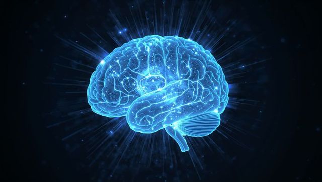 Glowing Neural Network Brain Illustrating Digital Connectivity, Synapse Activity, AI Concept