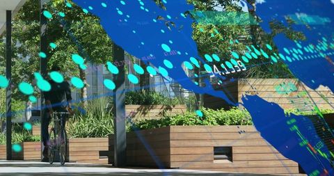 Urban Lifestyle with Technology Overlay Concept Outdoor