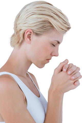 transparent focused woman praying in side profile - Download Free Stock Videos Pikwizard.com
