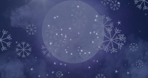 night sky filled with stars and snowflakes fantasy illustration - Download Free Stock Images Pikwizard.com