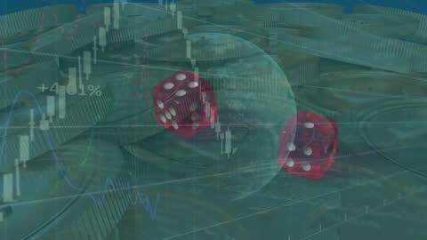 Financial Analysis with Dice Overlay Indicating Market Risks