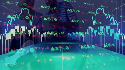 Business Professionals Analyzing Financial Data with Dynamic Charts