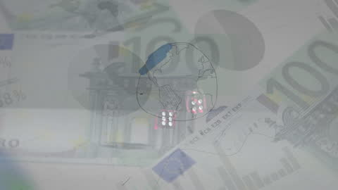 Global Connection and Networking Concept with Euro Background