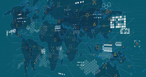 Global Network Data Flow Over World Map Concept - Download Free Stock Images Pikwizard.com