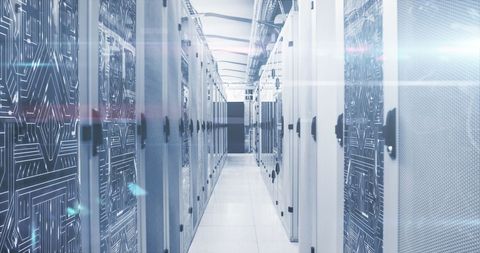 Data Center with Futuristic Visual Effects Illustrating Digital Networks - Download Free Stock Images Pikwizard.com