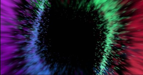 Vibrant Neon Color Trails with Black Background