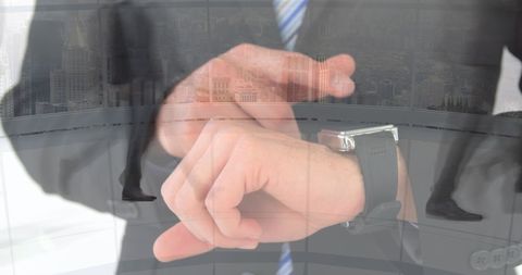 Businessman Checking Time in Busy Corporate Environment - Download Free Stock Images Pikwizard.com