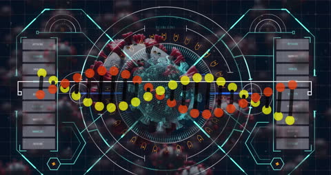 Futuristic DNA Analysis with Virus Background