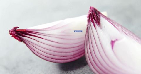 Freshness Explored in Sliced Red Onion Close-Up