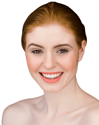 Transparent Background of Smiling Redhead Woman
