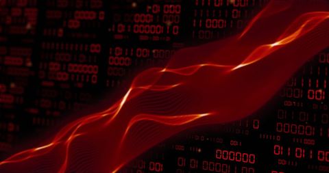Digital Wave Flowing Over Binary Code Background - Download Free Stock Images Pikwizard.com