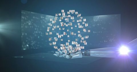 Robotic hand connecting with digital network interface