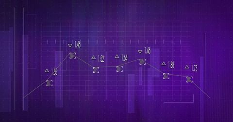 Futuristic Data Visualization on Purple Interface